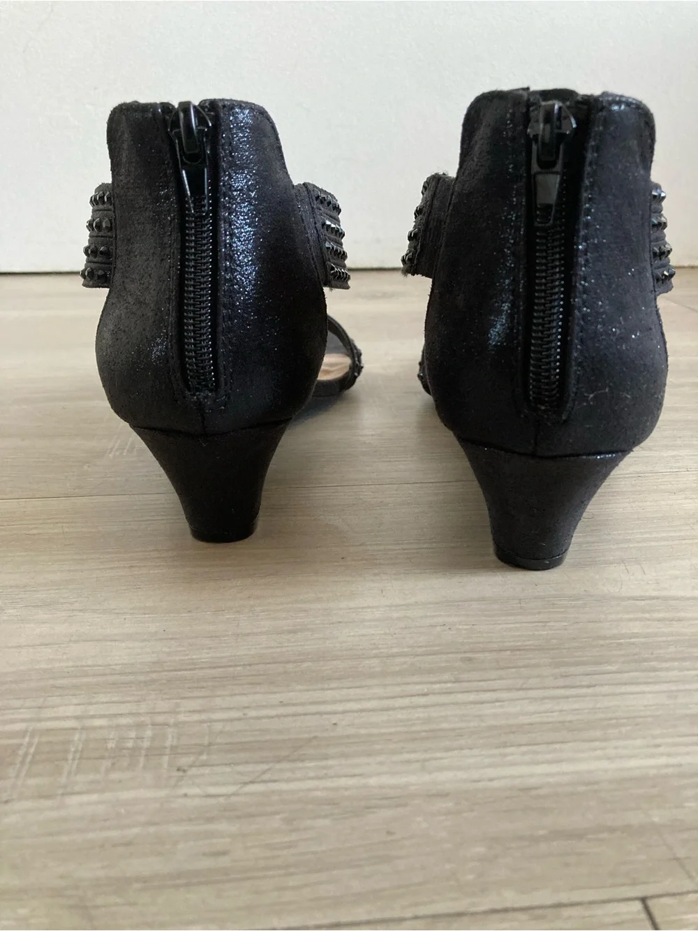 Dream Pairs Black Crystal-Strap High Heel Sandals